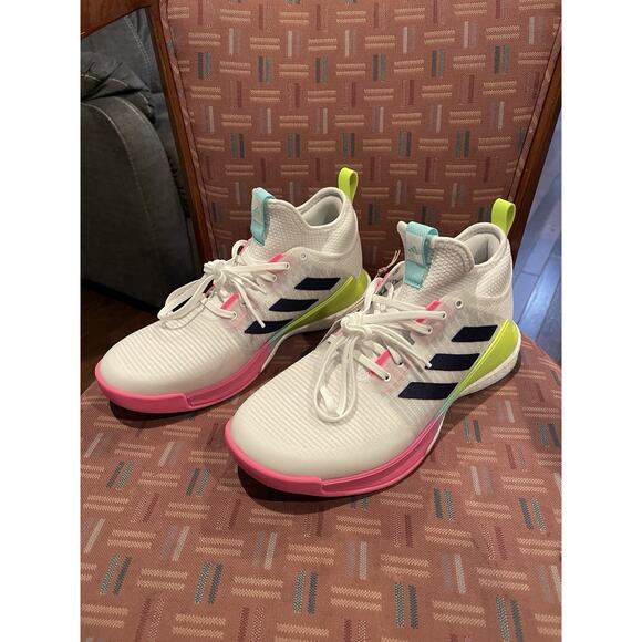 New Women’s Sz 9 Adidas Crazyflight Mid White Indoor Volleyball Shoes HP3337 - Picture 3 of 8